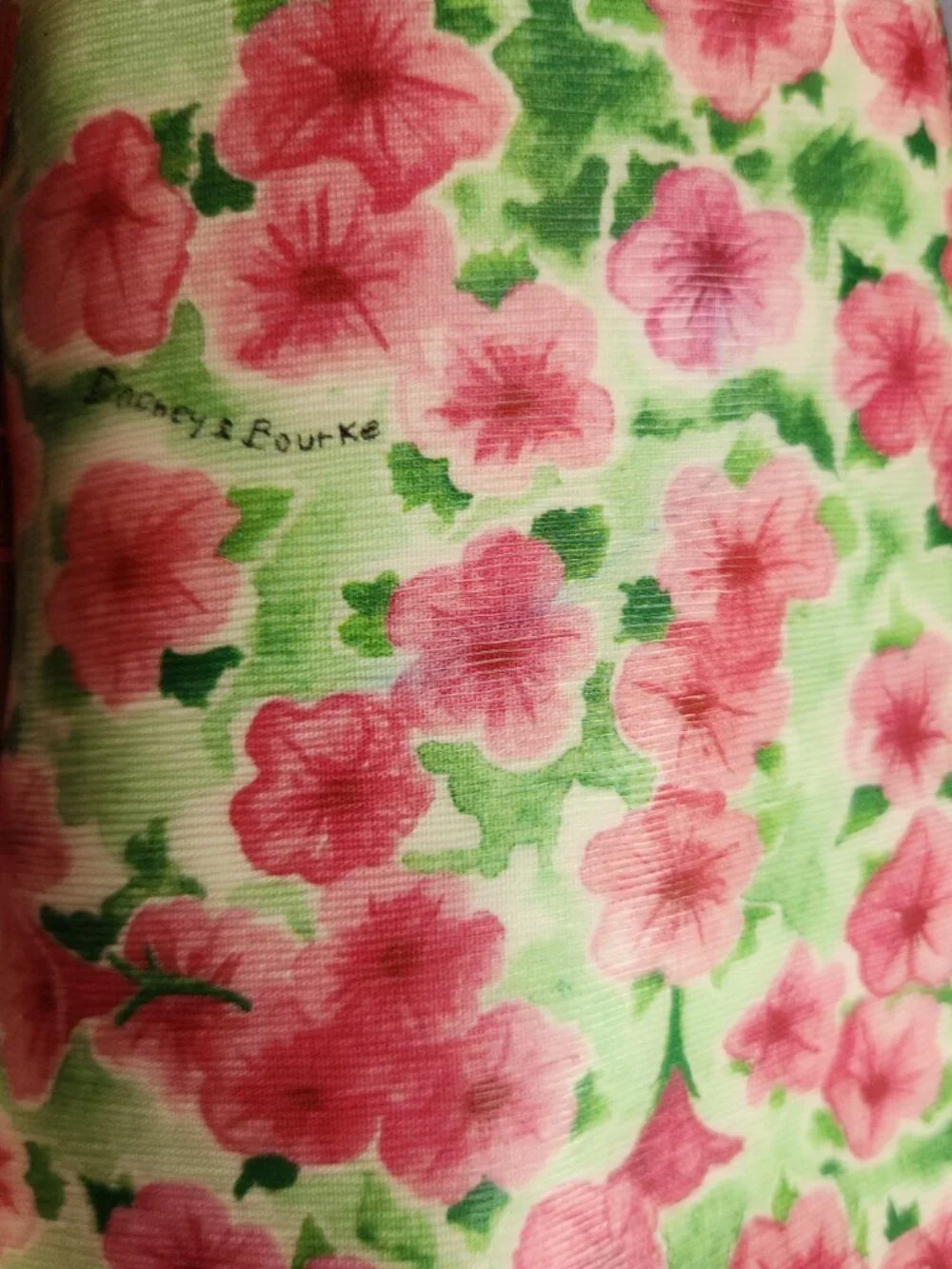 Vintage Dooney & Bourke Pink Petunia East West Shopper / Leisure Tote